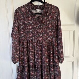 American Eagle Outfitters Floral Tie-Neck Top